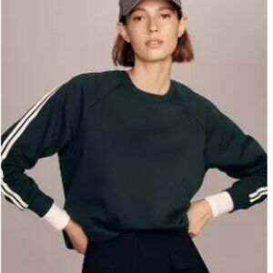 Maeve Sporty Stripe Crew-Neck Sweatshirt